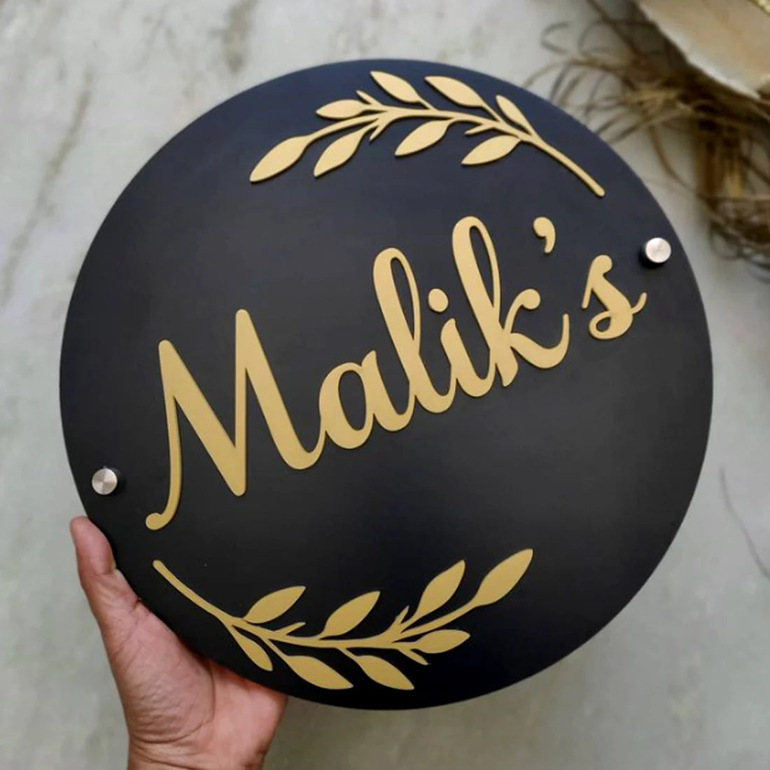 Customized Acrylic Name Plate Golden and Black