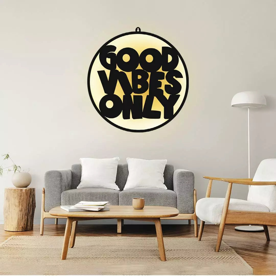 Good Vibes Only Quotes LED Wall Decor Light