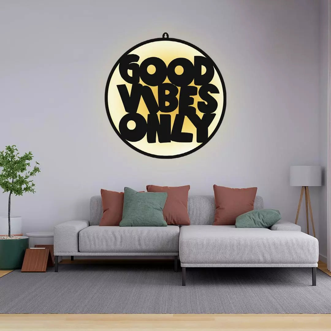 Good Vibes Only Quotes LED Wall Decor Light