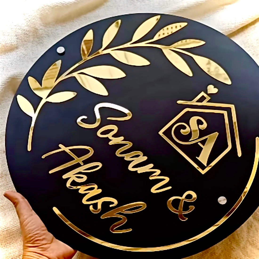 Customized Acrylic Name Plate For Couple