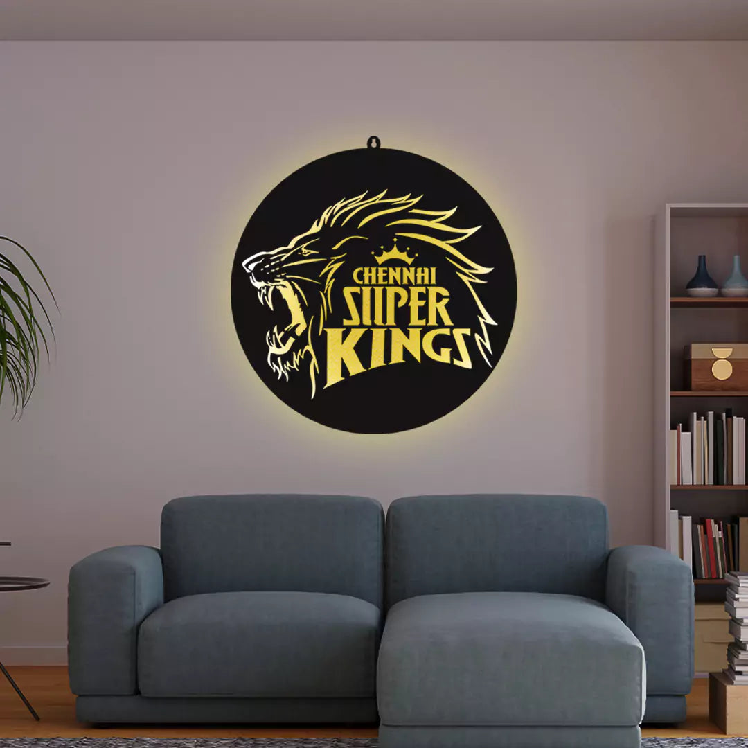 Chennai Super King IPL LOGO Wall LED Wall Decor Light
