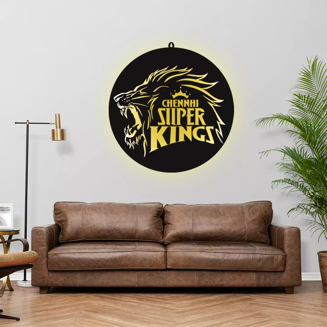 Chennai Super King IPL LOGO Wall LED Wall Decor Light