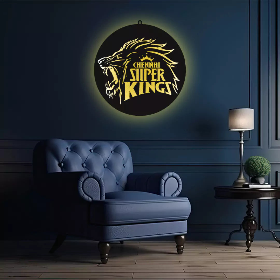 Chennai Super King IPL LOGO Wall LED Wall Decor Light