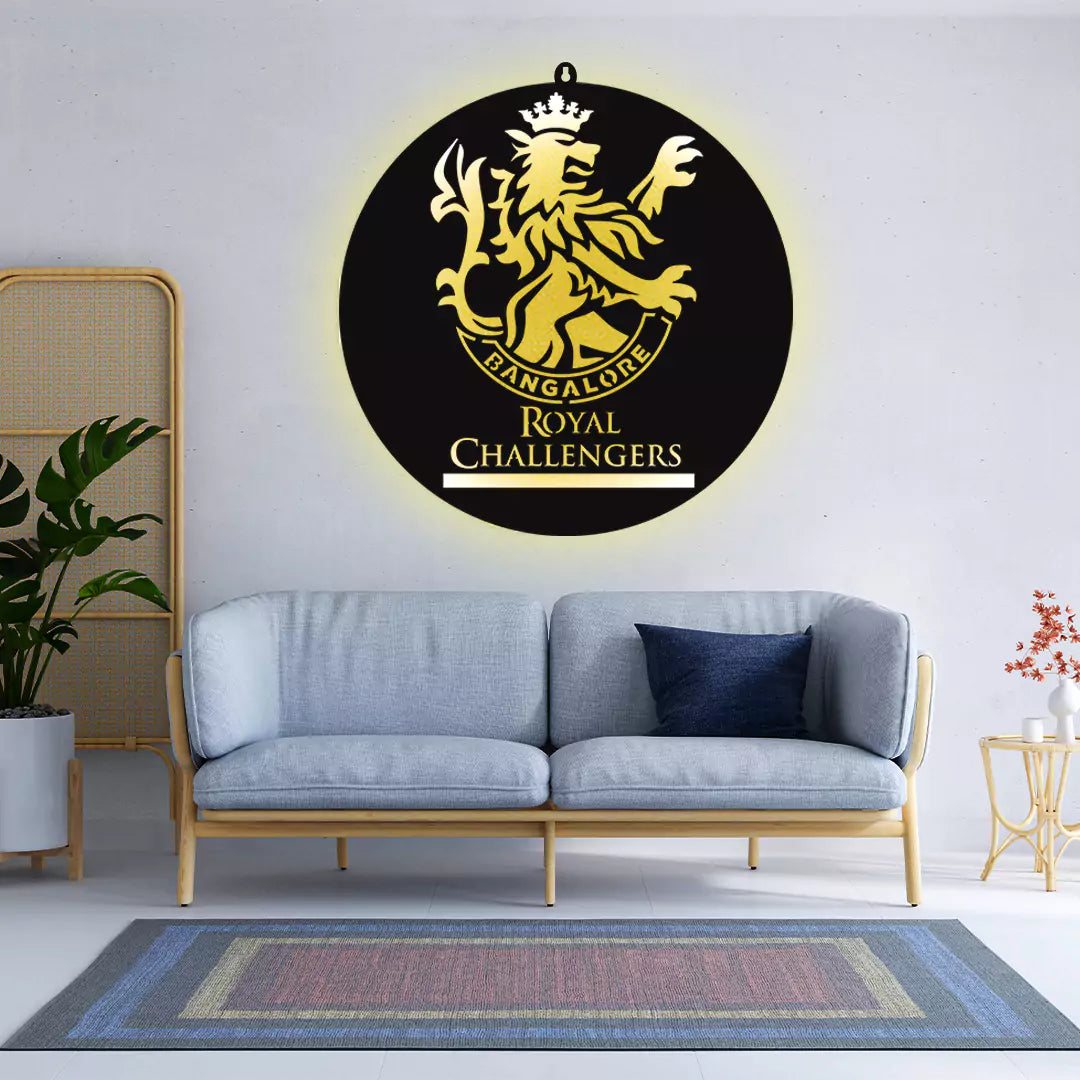 Royal Challenger Bangalore IPL LOGO Wall LED Wall Decor Light