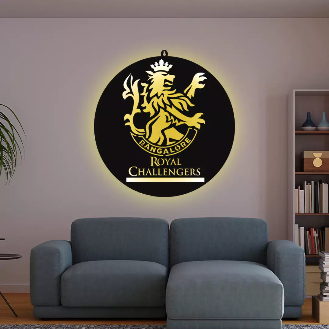 Royal Challenger Bangalore IPL LOGO Wall LED Wall Decor Light