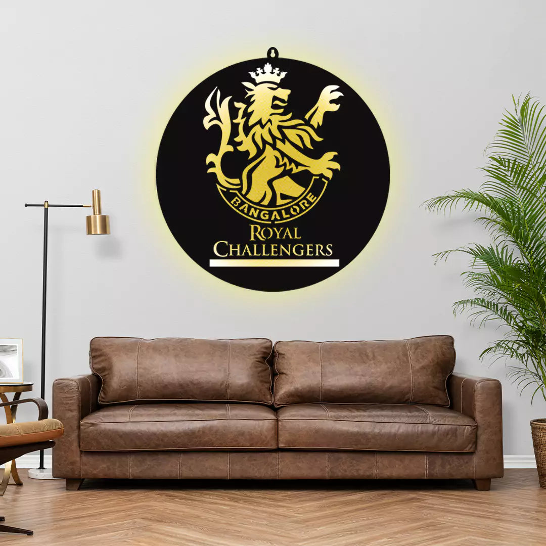 Royal Challenger Bangalore IPL LOGO Wall LED Wall Decor Light