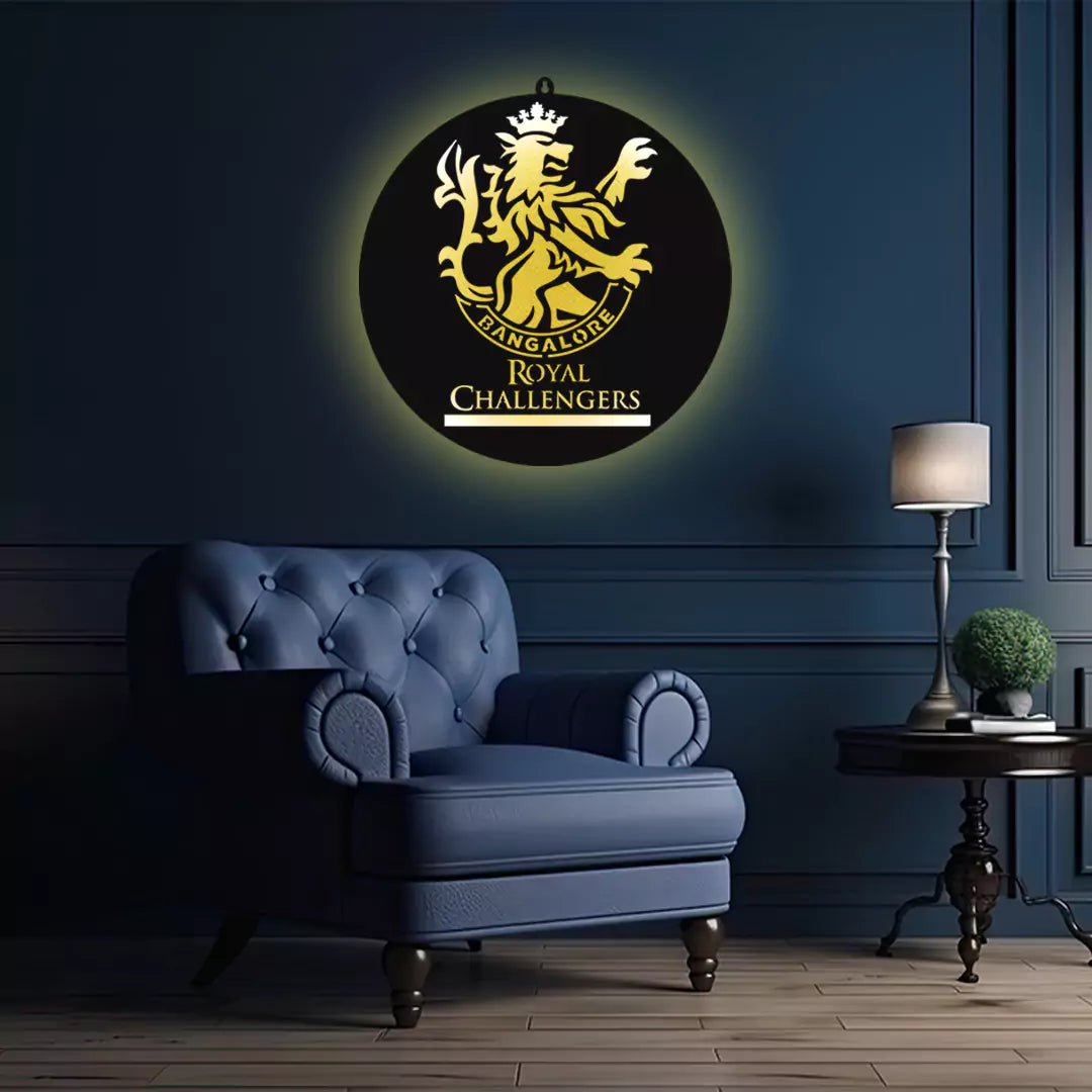 Royal Challenger Bangalore IPL LOGO Wall LED Wall Decor Light