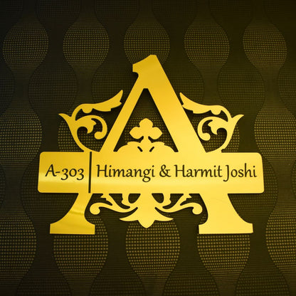 Golden Aluminium Royal Name Plate