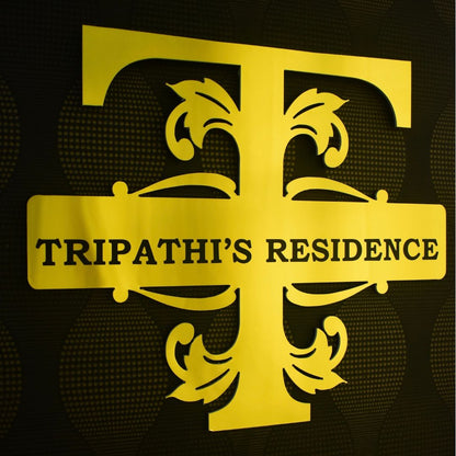 Golden Aluminium Royal Name Plate