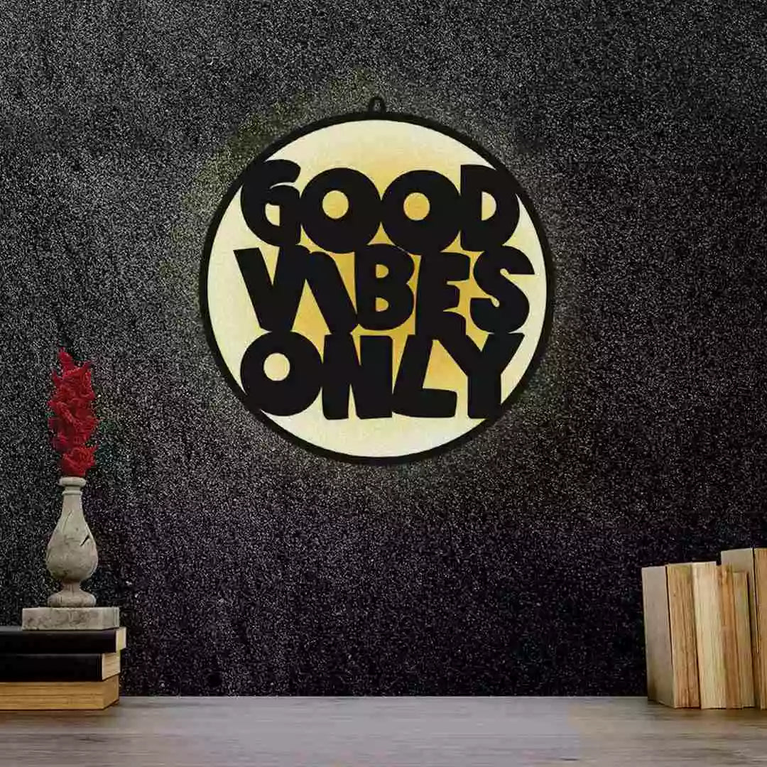 Good Vibes Only Quotes LED Wall Decor Light
