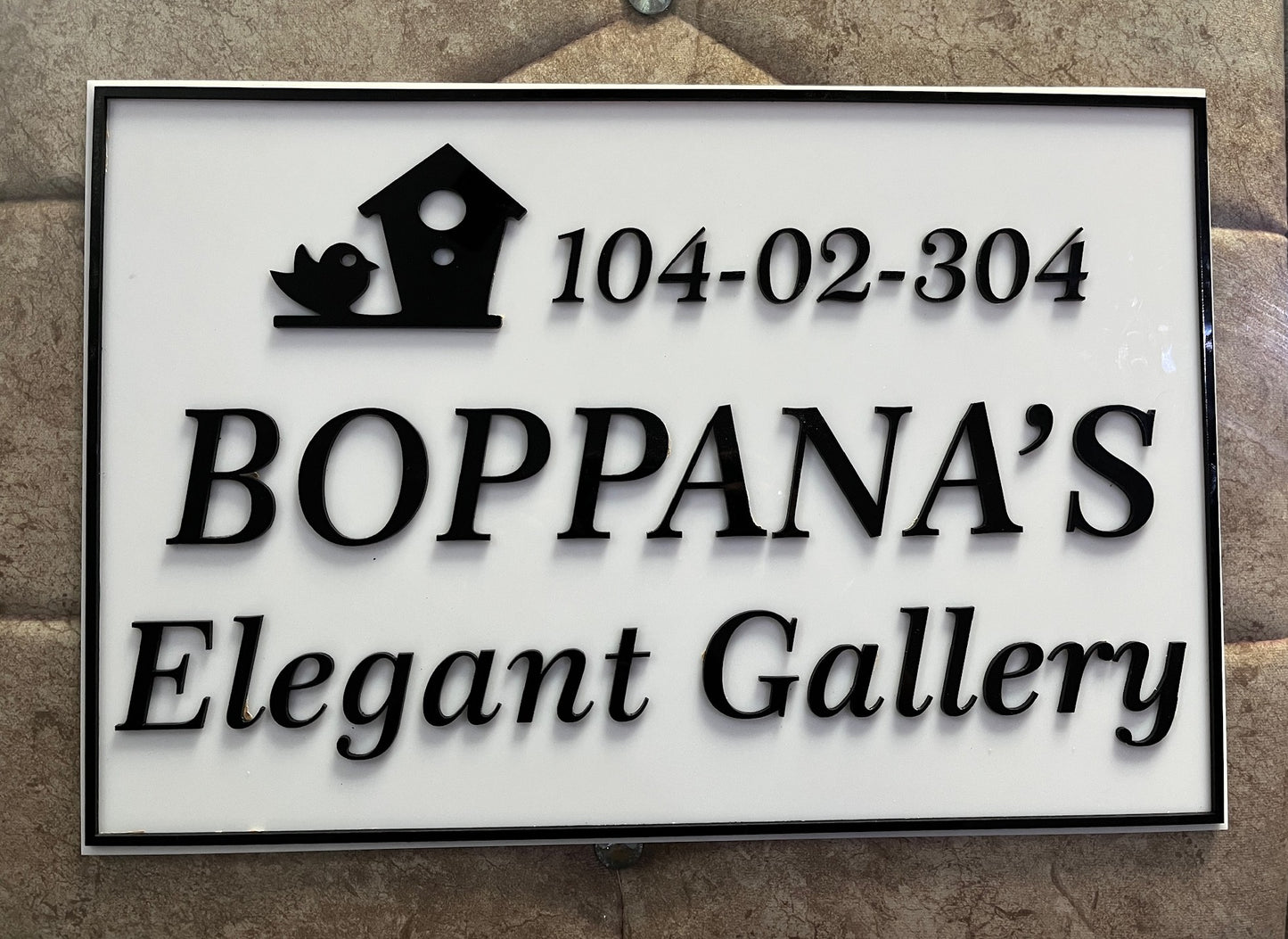 Customized Home Name Plate Black and White