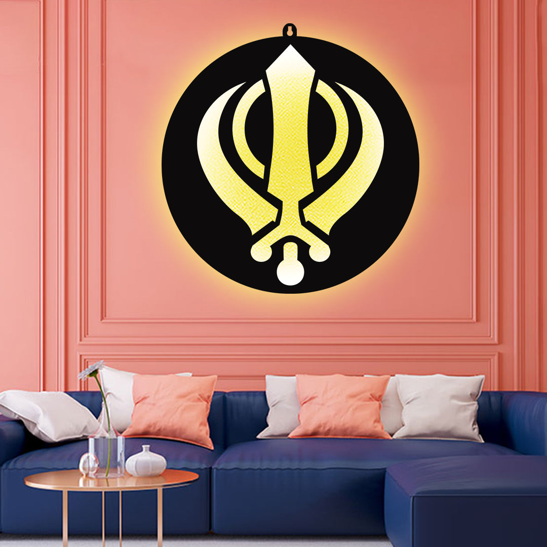 Khanda Sahib Sikh Symbol LED Wall Decor Light