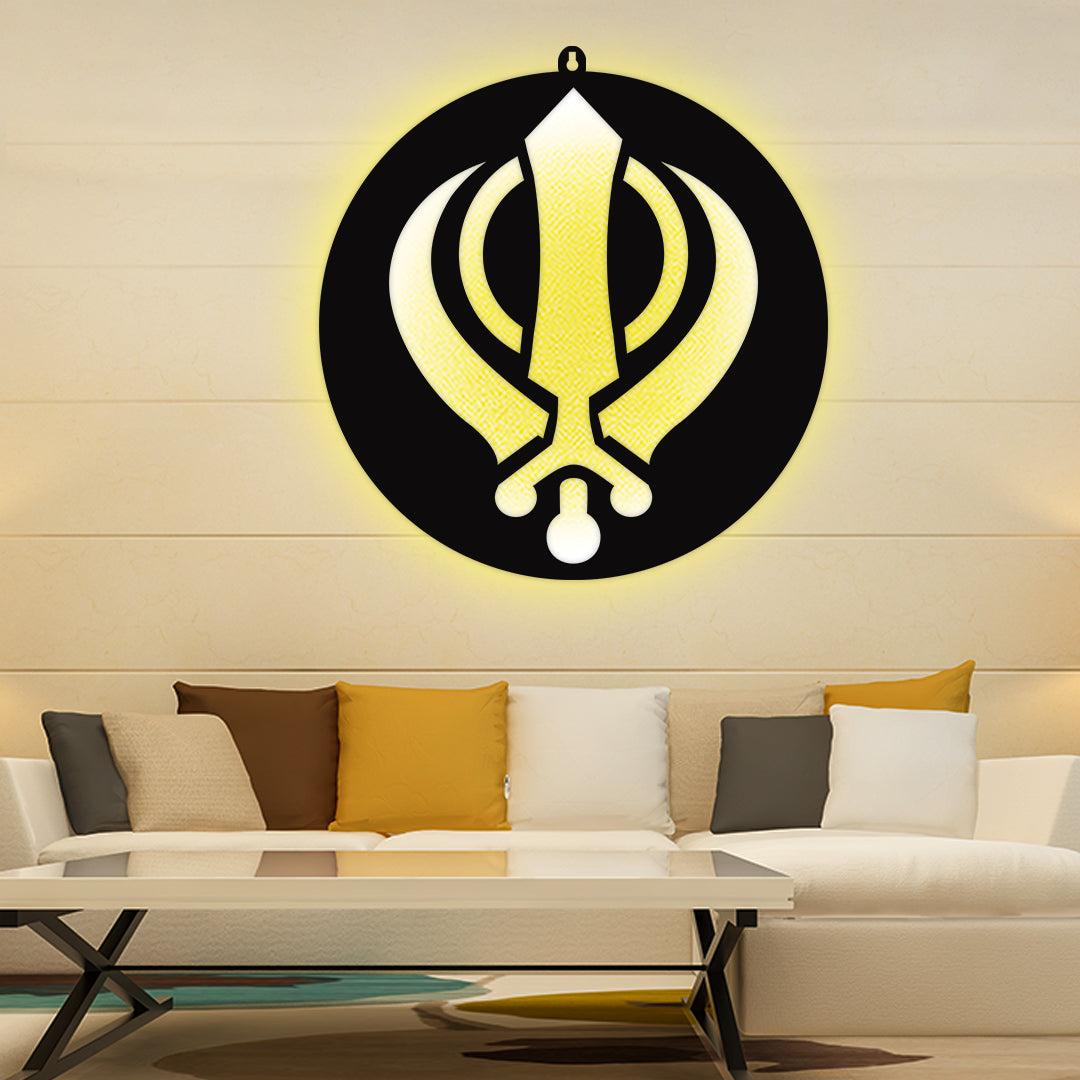 Khanda Sahib Sikh Symbol LED Wall Decor Light