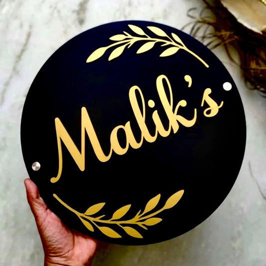 Customized Acrylic Name Plate Golden and Black