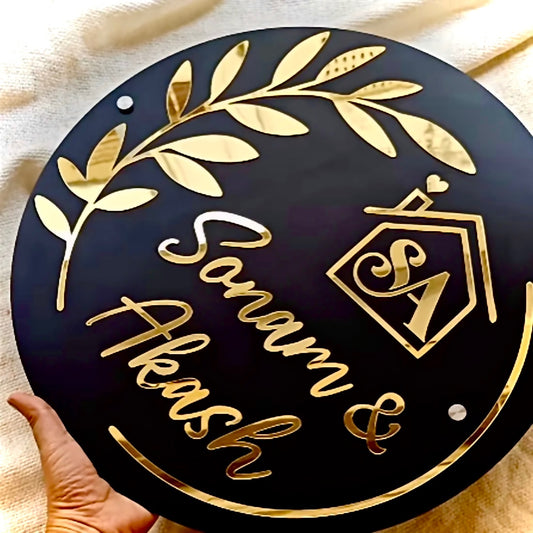 Customized Acrylic Name Plate For Couple